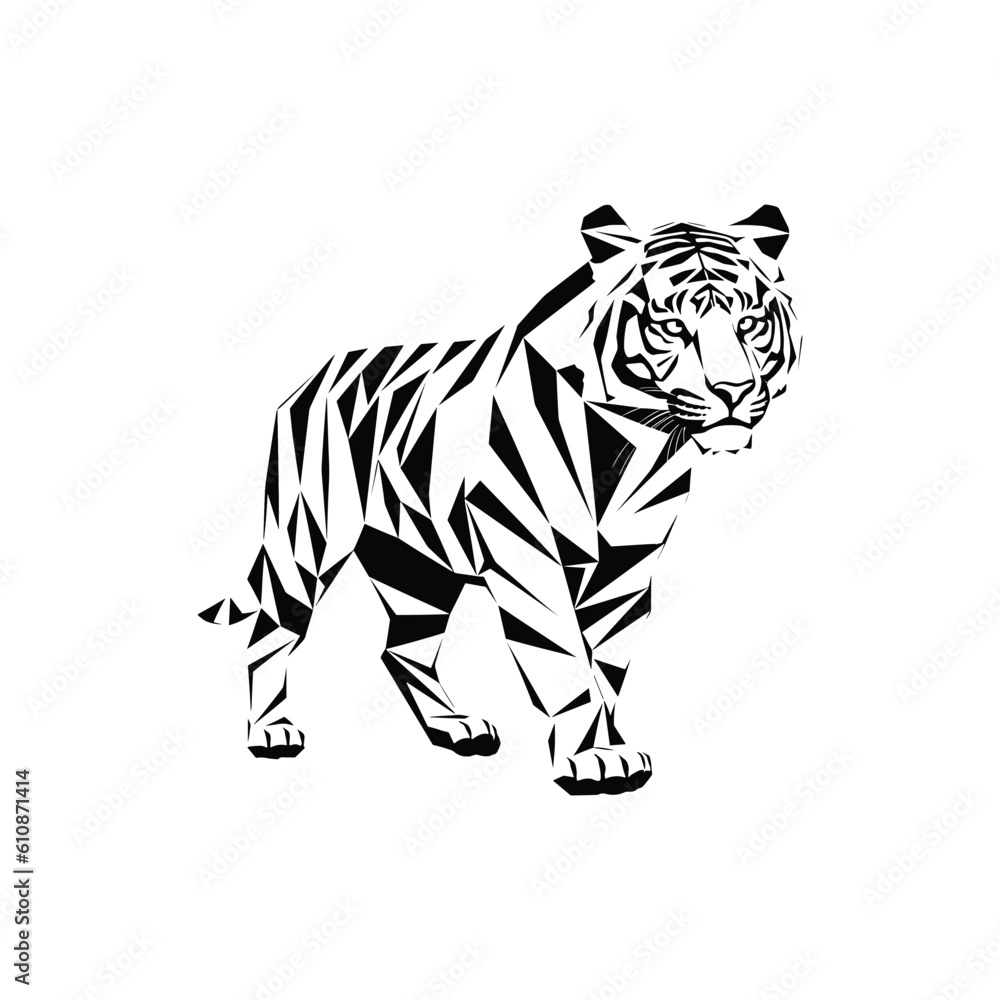 Obraz premium Vector tiger head, face for retro logos, emblems