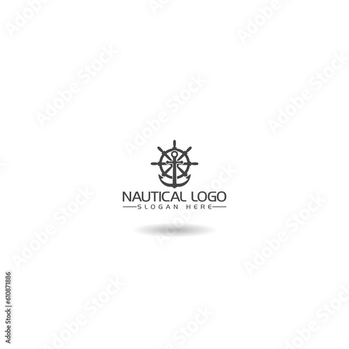  Nautical logo icon with shadow