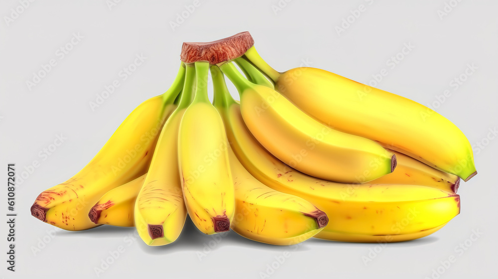 A bright and vibrant stock photo of fresh Bananas. Generative Ai