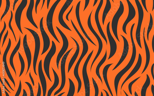 Fototapeta Naklejka Na Ścianę i Meble -  Hand drawn royal bengal tiger theme minimalist abstract pattern seamless vector pattern for prints textile