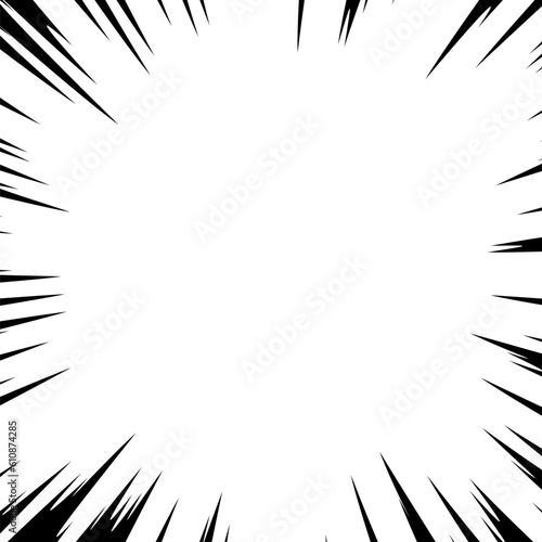 マンガ風シンプルモノクロ集中線背景