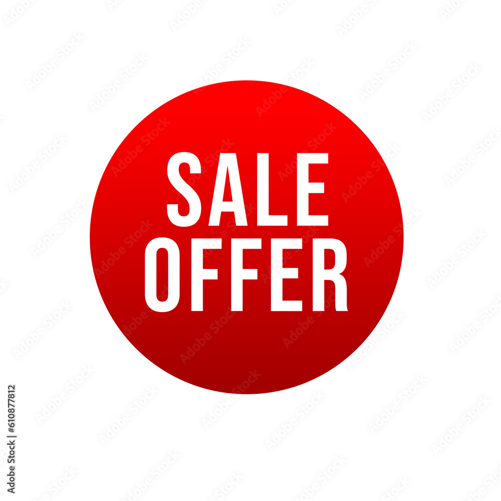 Set of discount label vector illustration, sale banner for promotional 25% off, 50% off, 75% off special offer tag sticker design element