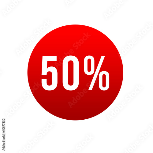 Set of discount label vector illustration, sale banner for promotional 25% off, 50% off, 75% off special offer tag sticker design element