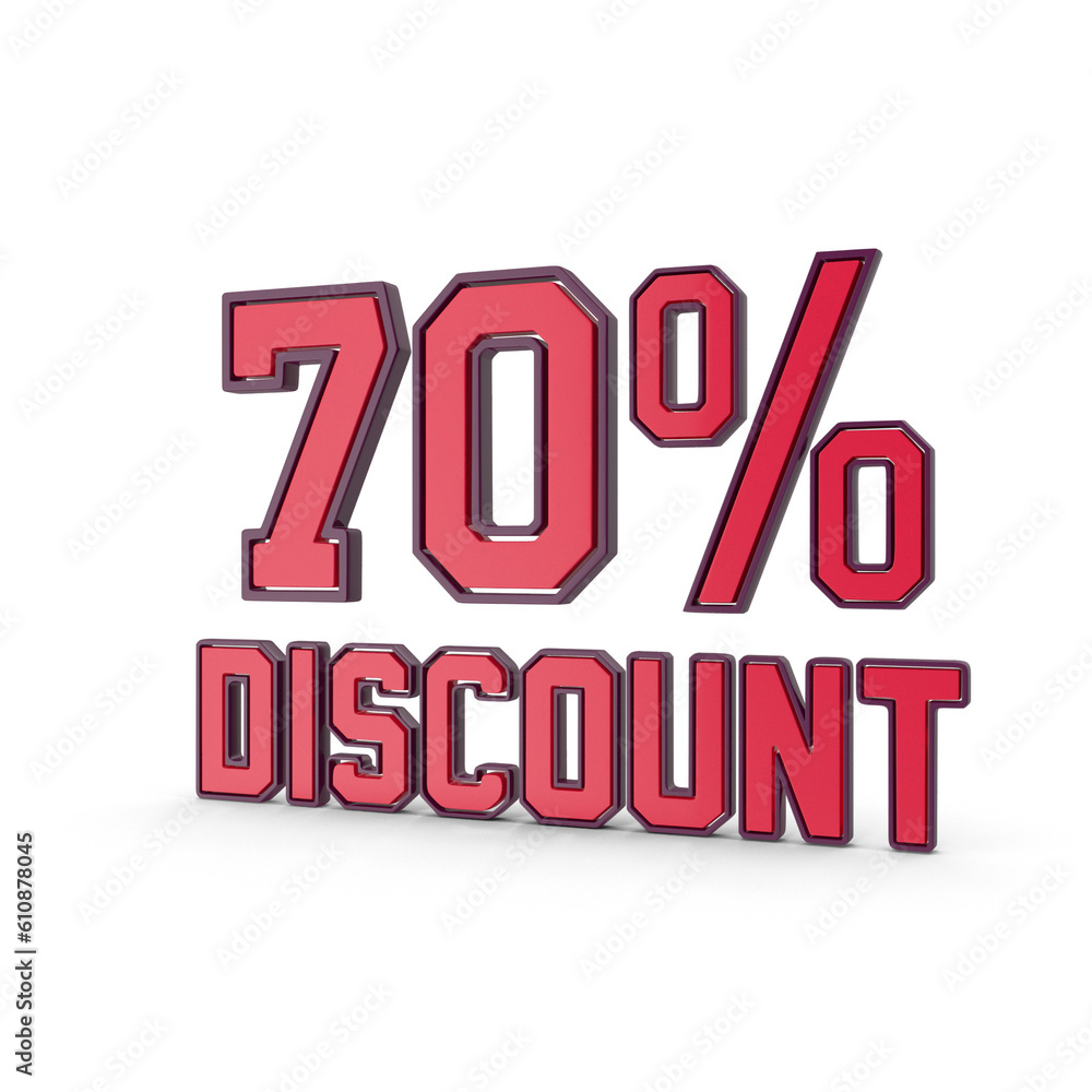 70% off on sale symbol  for advertising