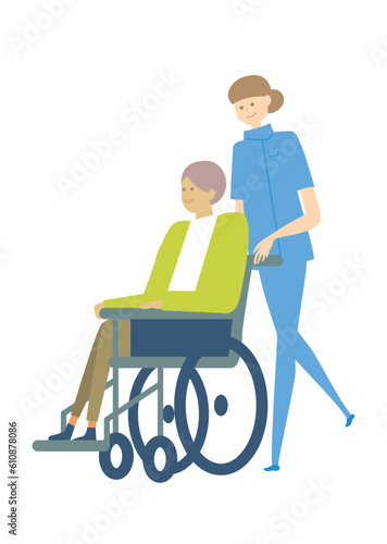 車椅子_medical care_variation_医療、人物セットmedical care_variation_医療、人物セット
