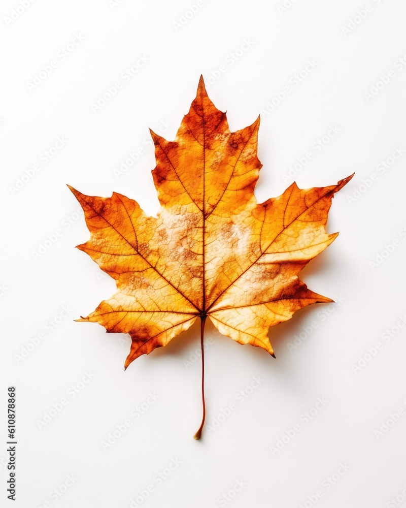 Fototapeta premium autumn leaf with generative ai
