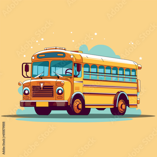 Fancy school bus Cartoon vector