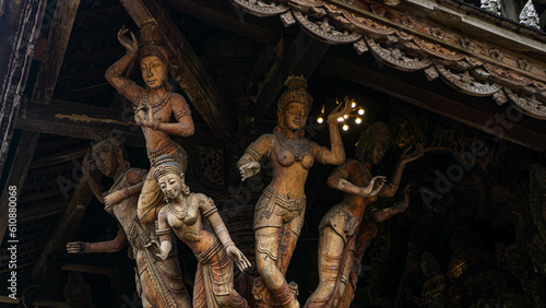 Sculpture in the truth sanctuary in Pattaya, Thailand.