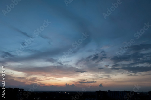Sunset scenery view, nature photography, natural background, night sky and clouds wallpaper, sunset over the city
