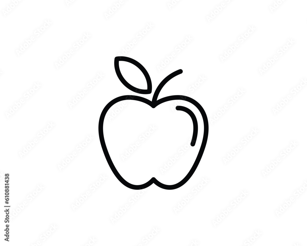 apple flat vector icon for apps and websites apple flat vector icon for apps and websites