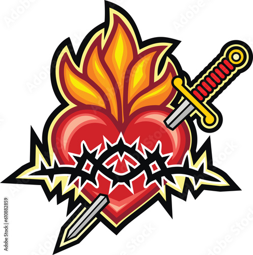 catholic symbol, Immaculate Heart of saint Mary