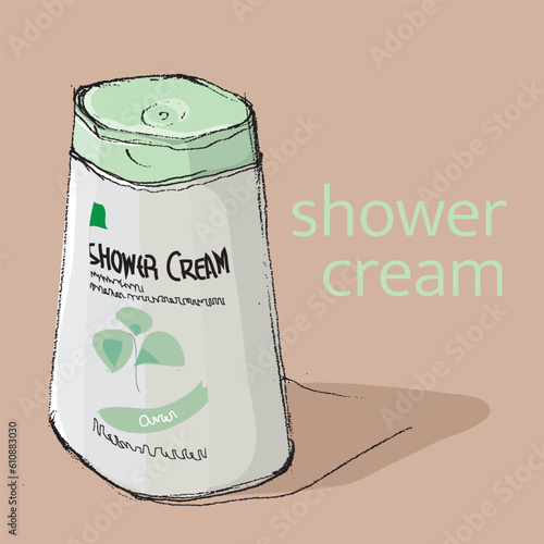 shower cream drawing sketch pencil style