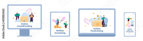 Online crowdfunding, investment and funding to business ideas via internet.