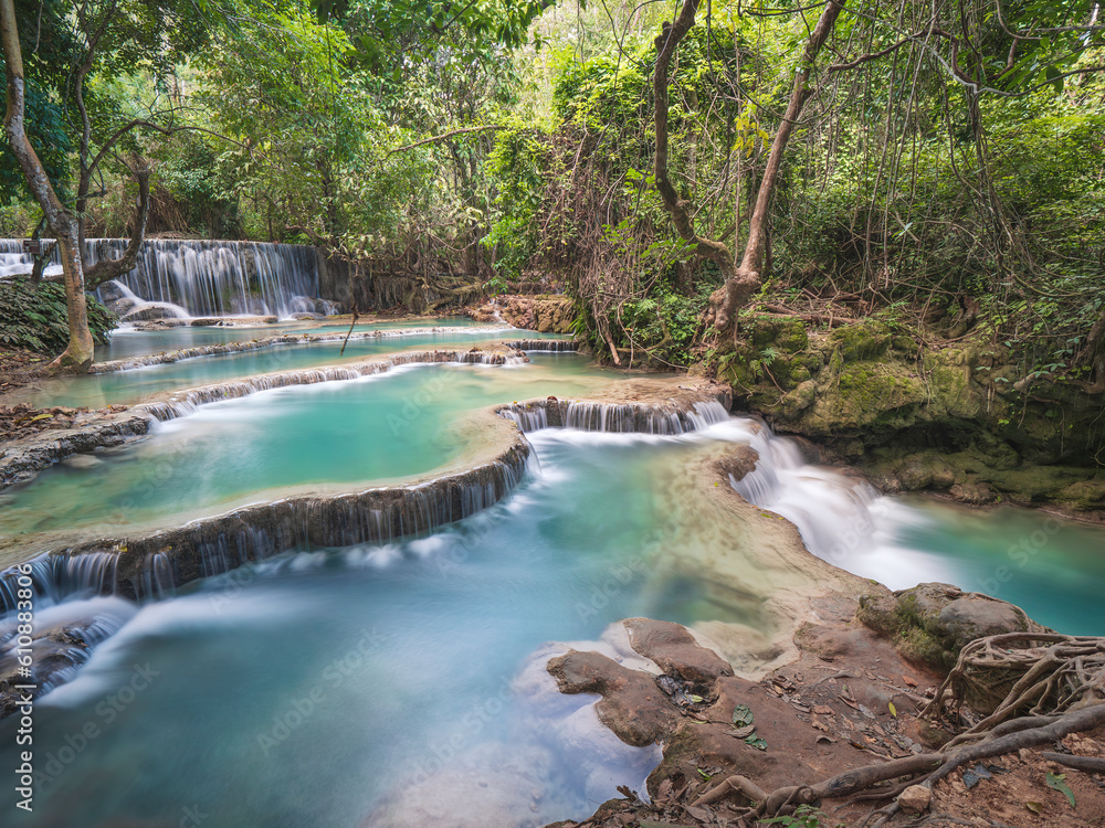 Long exposure of Kuang Si Falls, Luang Prabang, Laos Long exposure of Kuang Si Falls, Luang Prabang, Laos