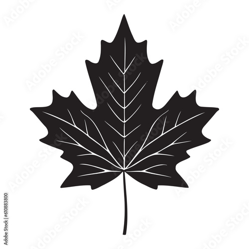 Maplle leaf silhouette logo isolated on white background
