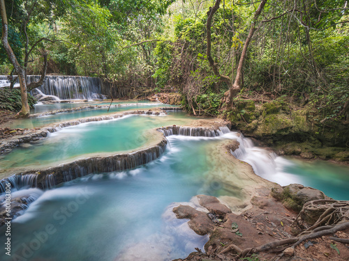 Long exposure of Kuang Si Falls, Luang Prabang, Laos