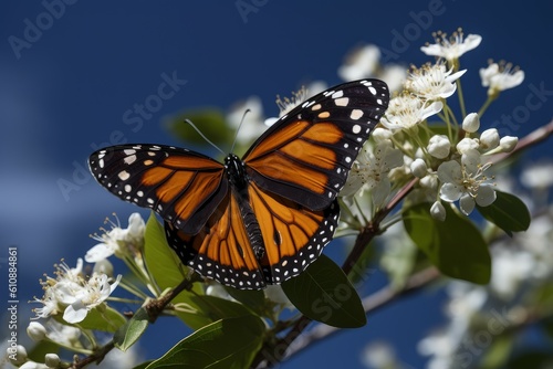 Monarch butterfly flowers. Generate Ai