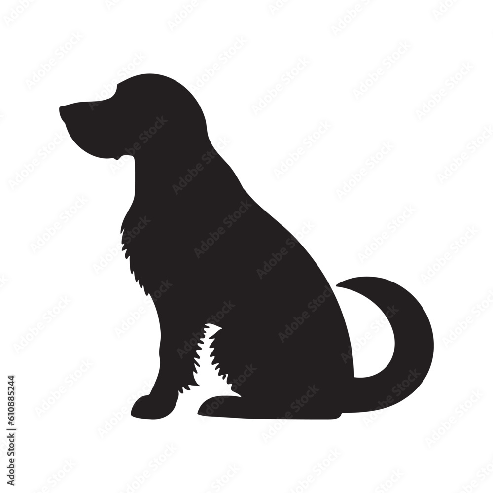 Dog silhouette logo isolated on white background