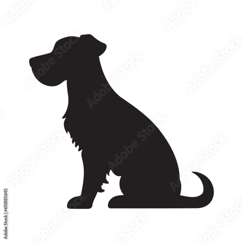 Dog silhouette logo isolated on white background