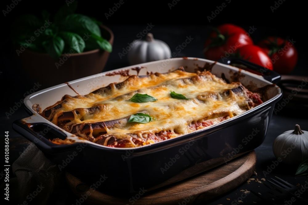 Eggplant lasagne. Generate Ai