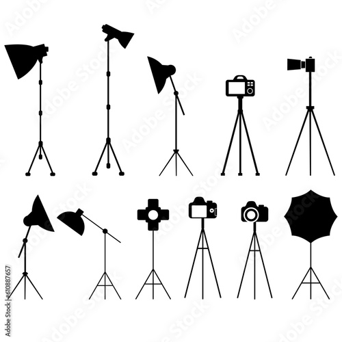 Photo studio vector Icon set. PHOTO SESSION illustration sign collection. photograph symbol or logo.