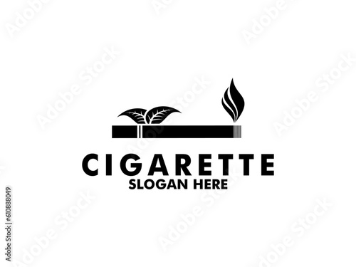Cigarette logo with Pipe, Tobacco, logo vector . Premium cigar smoke logo design template