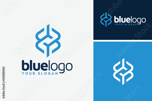 Abstract Initial Letter B Connected Link Line Modern logo design