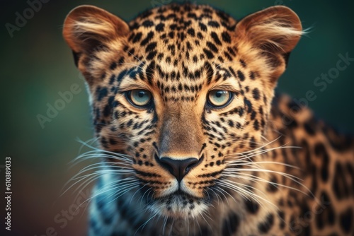 Portrait of a leopard. Generative AI