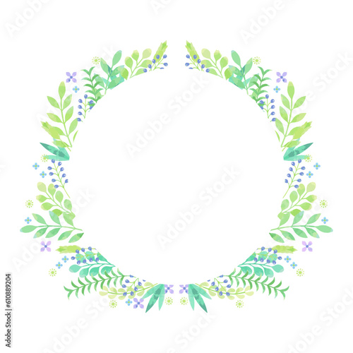 d√©coration aquarelle florale verte,  vectorielle