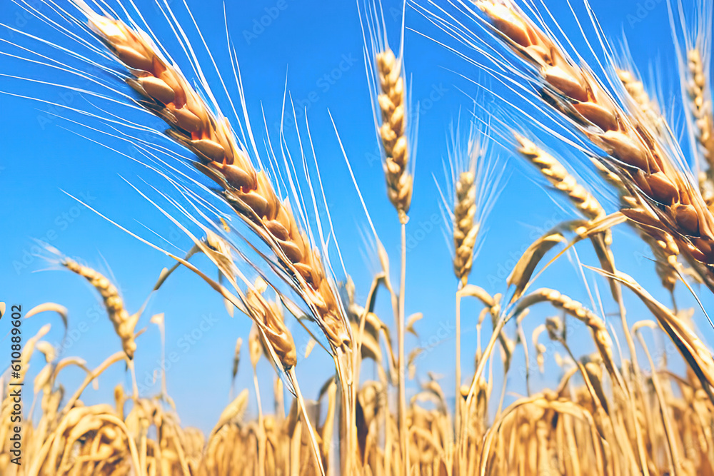 Closeup Golden Wheat field, Generative AI
Closeup Golden Wheat field, Generative AI