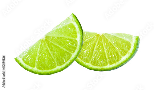 slice of lime isolated on transparent png