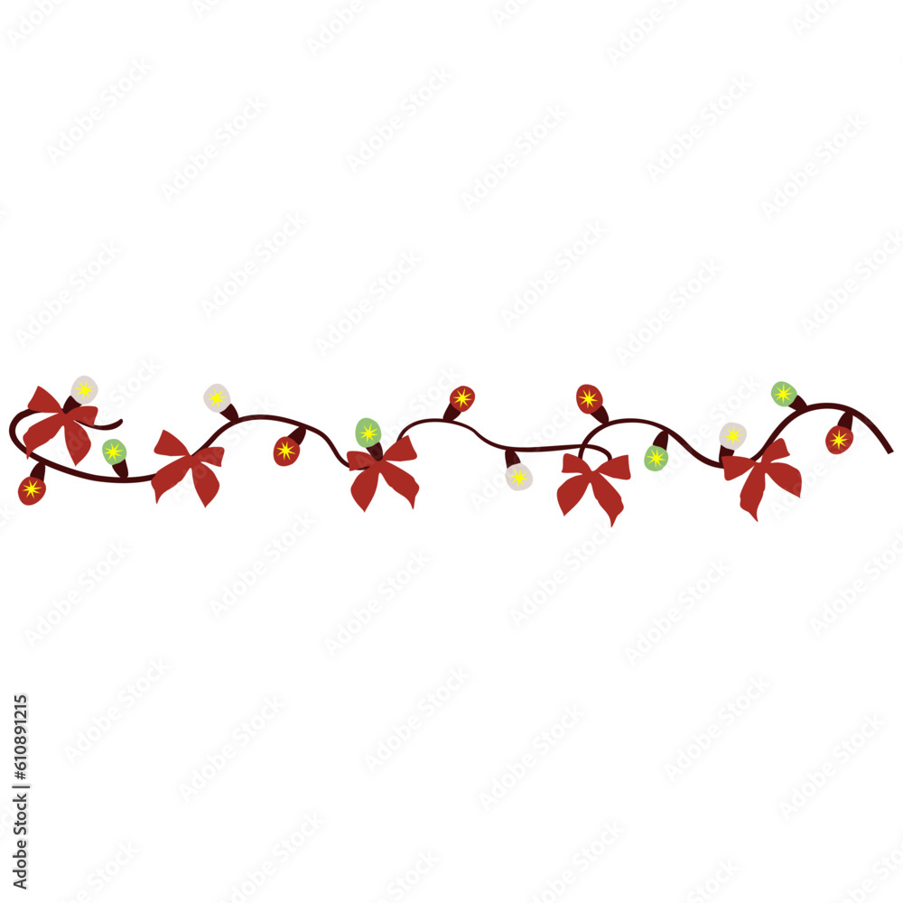 Christmas lights border SVG design element Christmas lights border SVG design element