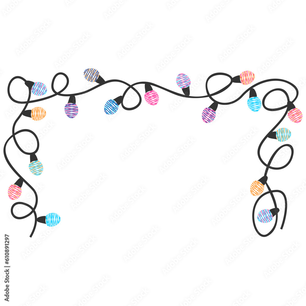 Christmas lights garland. SVG design element Christmas lights garland. SVG design element