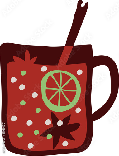 Mulled wine mug SVG design element