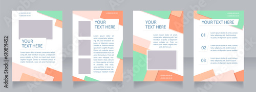 Commercial photography advertising blank brochure layout design. Vertical poster template set with empty copy space for text. Premade corporate reports collection. Editable flyer paper pages