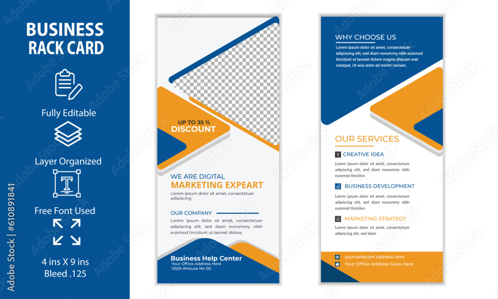 Corporate rack card or dl flyer template Design Corporate rack card or dl flyer template Design
