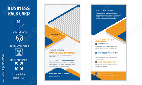 Corporate rack card or dl flyer template Design