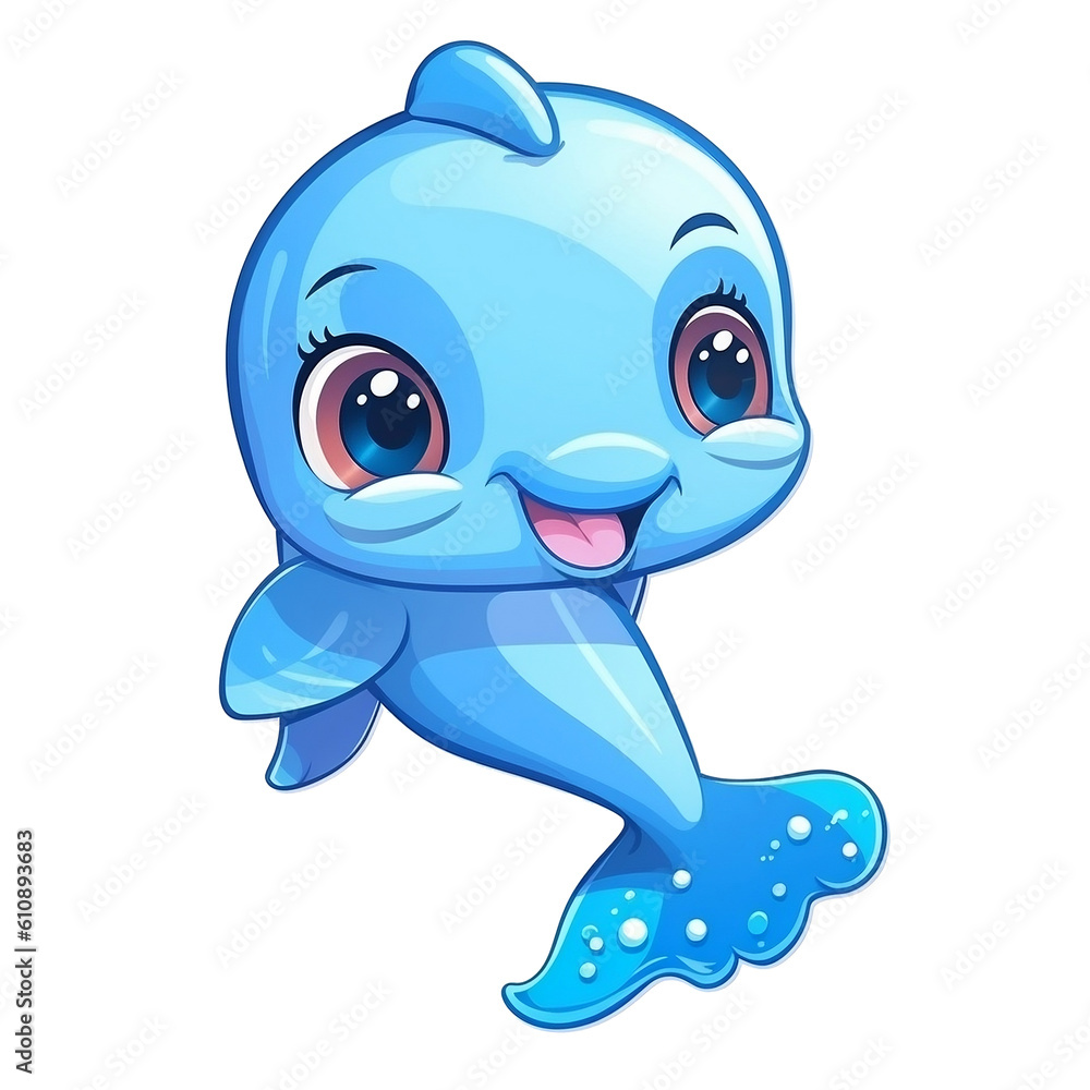 Obraz premium Cute dolphin sticker 