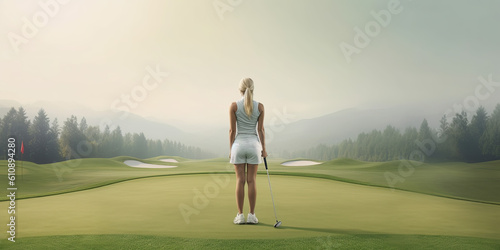Golfer in the Golf Field, Generative AI