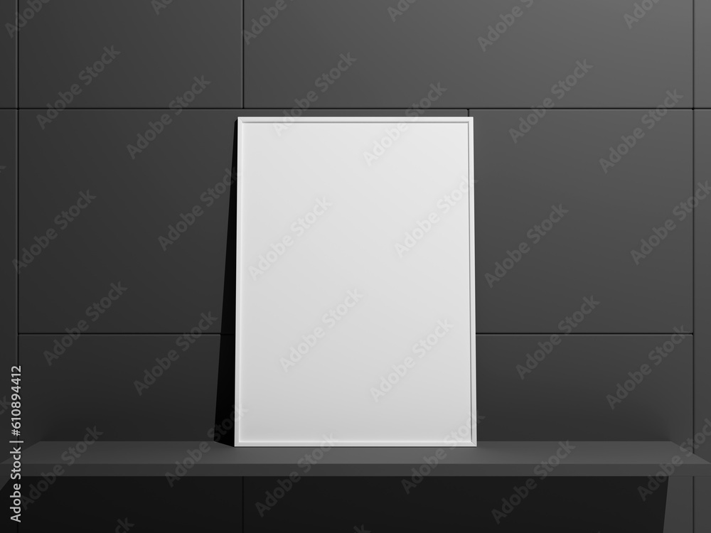 Hanging empty blank frame leaning against the wall Hanging empty blank frame leaning against the wall