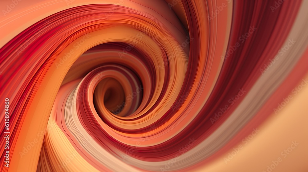 Abstract background with soft twisted plasticine lines curling and flowing shape. Rubber stripes in red and orange colors, modern wallpaper. Horizontal illustration for banner design. Generative AI. Abstract background with soft twisted plasticine lines curling and flowing shape. Rubber stripes in red and orange colors, modern wallpaper. Horizontal illustration for banner design. Generative AI.