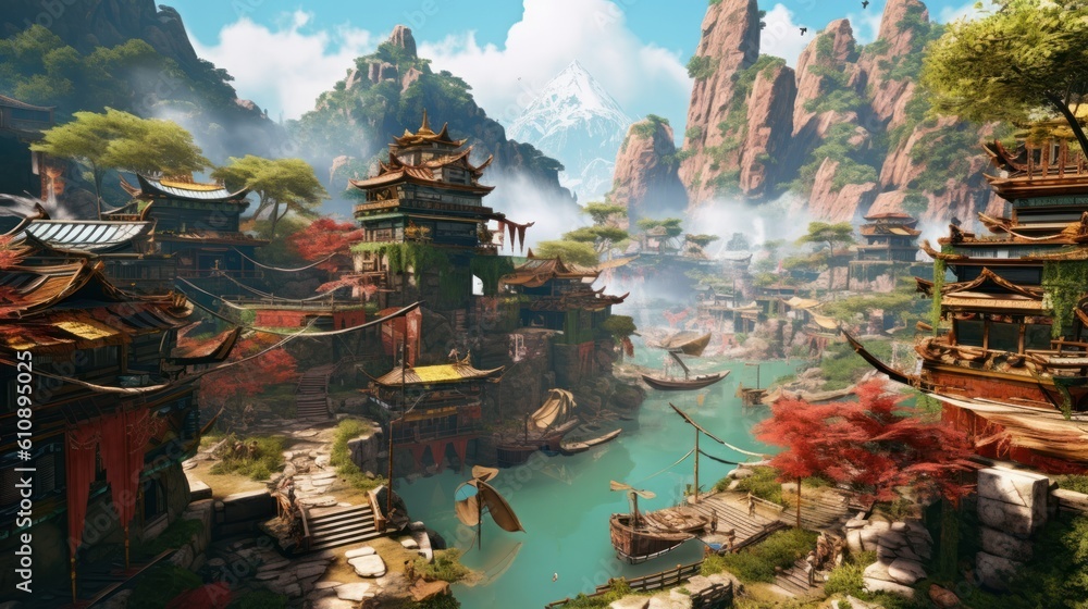 Obraz premium Fantasy Landscape Game Art
