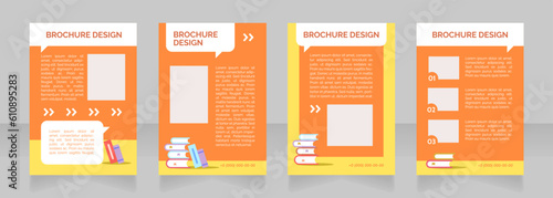 Public school system blank brochure layout design. Financial support. Vertical poster template set with empty copy space for text. Premade corporate reports collection. Editable flyer paper pages