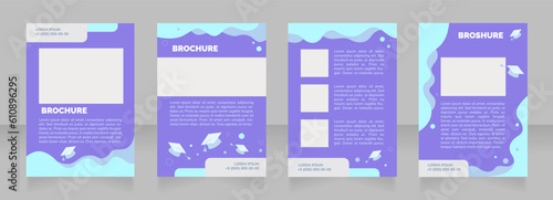 Offering graduate internships blank brochure layout design. Vertical poster template set with empty copy space for text. Premade corporate reports collection. Editable flyer paper pages