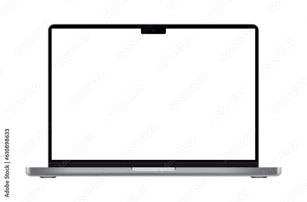 Macbook Side Vector Apple MacBook 14 Pro with M2 chip on white background, realistic vector ...