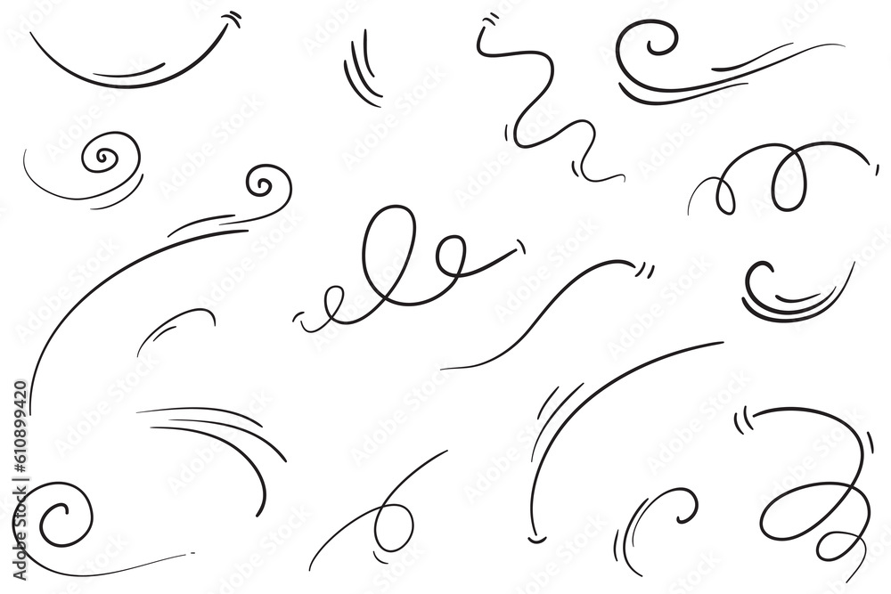 doodle wind illustration vector handrawn style doodle wind illustration vector handrawn style