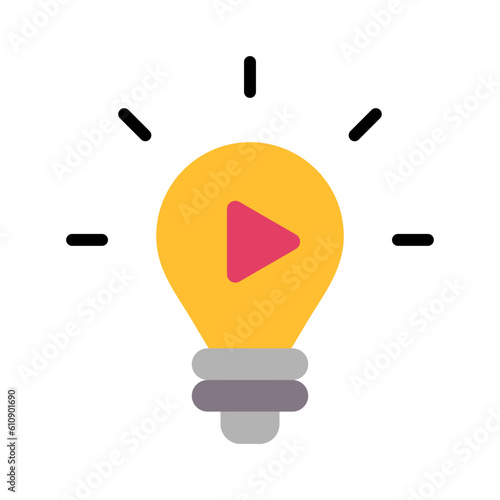 Innovative flat icon for marketing, creative, original, pioneering, inventive, trailblazing logo	