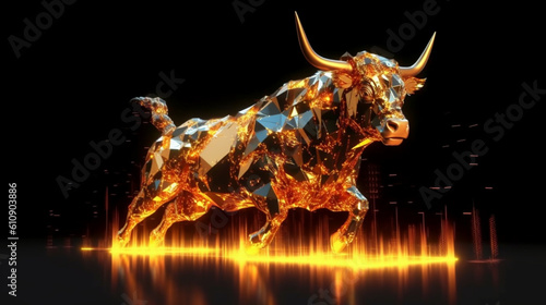 Electrifying glow amplifying the strength and resilience of the Bitcoin bull. Generative AI © Muhammad Shoaib