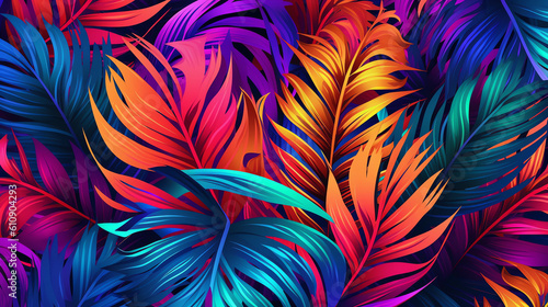 minimalist abstract art tropical leaves gradient color background 