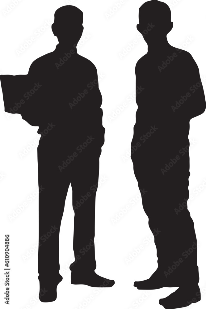 silhouette of a two person.